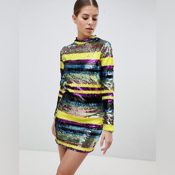 Club L London Multicolor Sequin Mini Dress - Picture 4 of 16